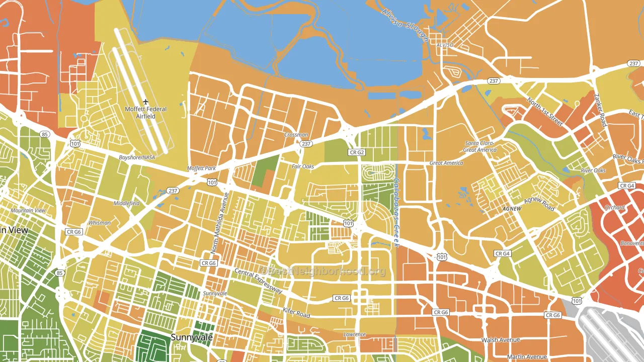94089, CA block-group voter-turnout map