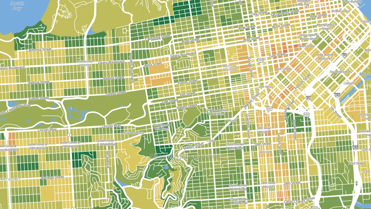 94117, CA block-group voter-turnout map