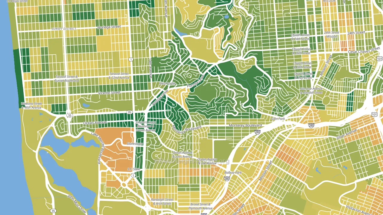 94127, CA block-group voter-turnout map