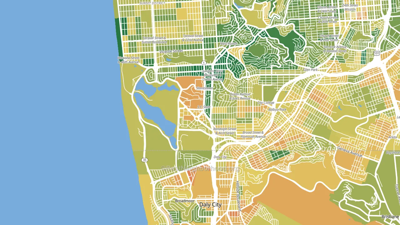94132, CA block-group voter-turnout map