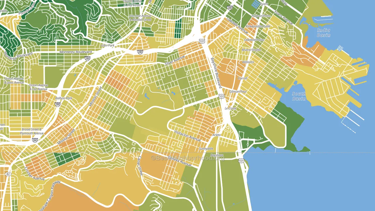 94134, CA block-group voter-turnout map