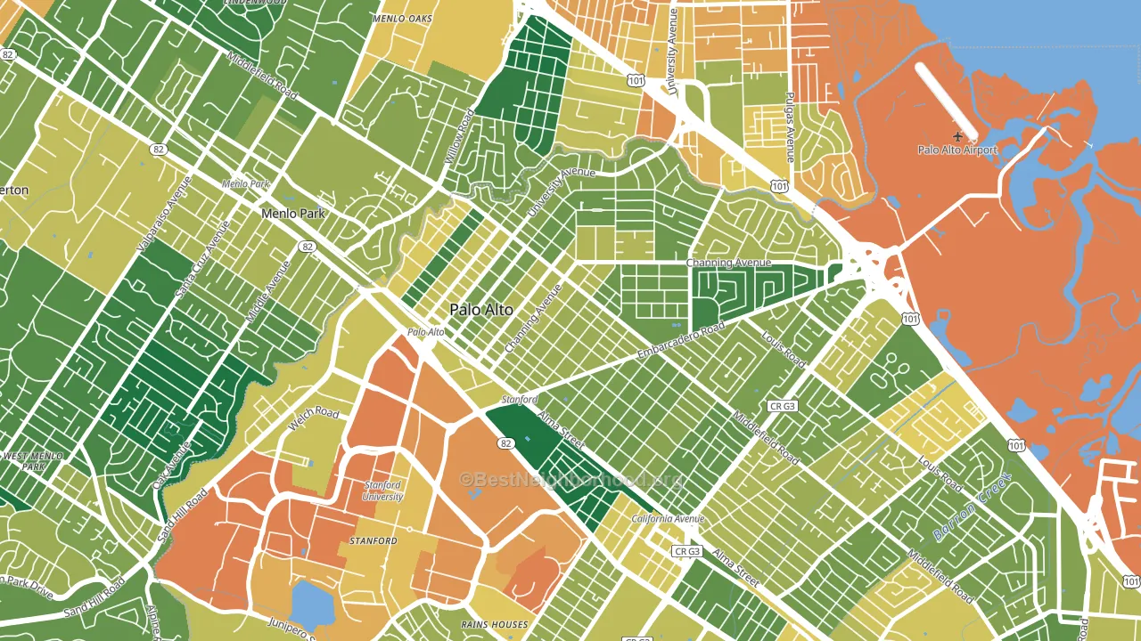 94301, CA block-group voter-turnout map