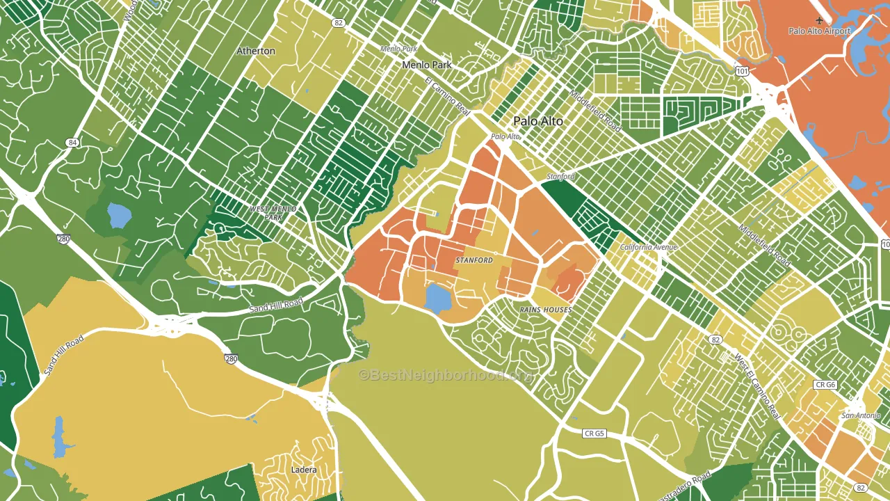 94304, CA block-group voter-turnout map