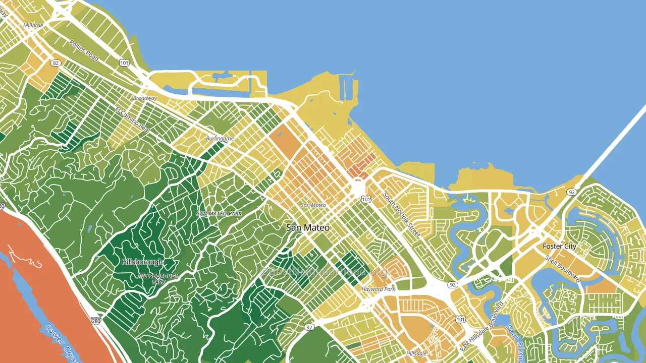 94401, CA block-group voter-turnout map