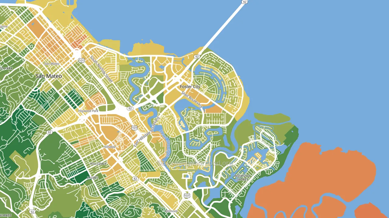 94404, CA block-group voter-turnout map