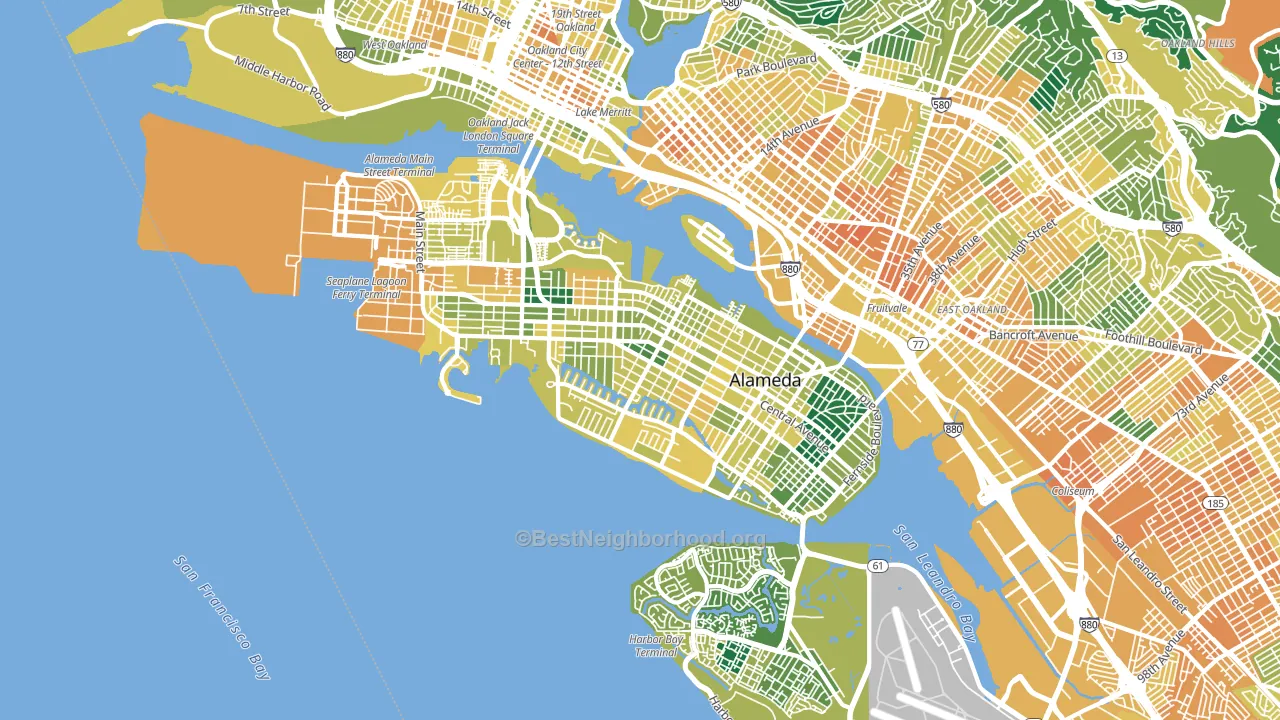 94501, CA block-group voter-turnout map