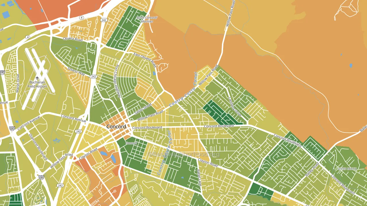 94519, CA block-group voter-turnout map