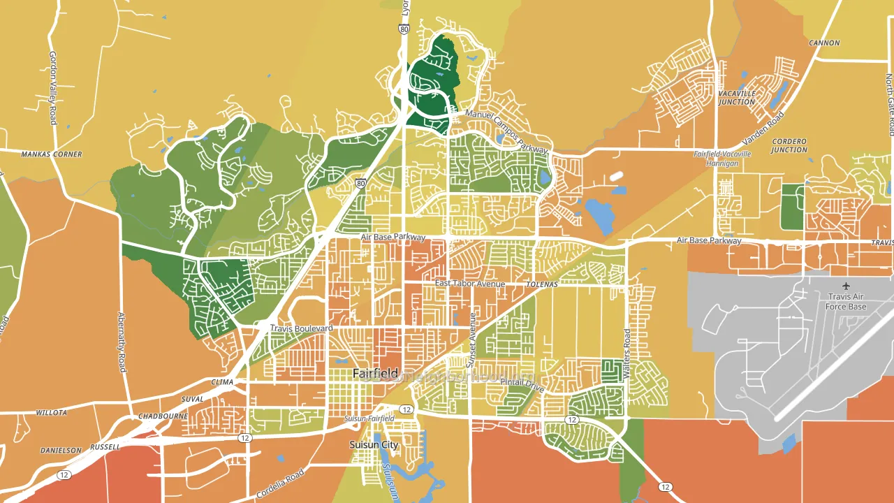 94533, CA block-group voter-turnout map