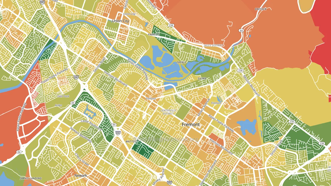 94536, CA block-group voter-turnout map