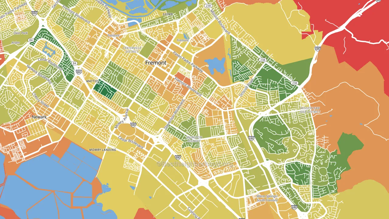 94538, CA block-group voter-turnout map
