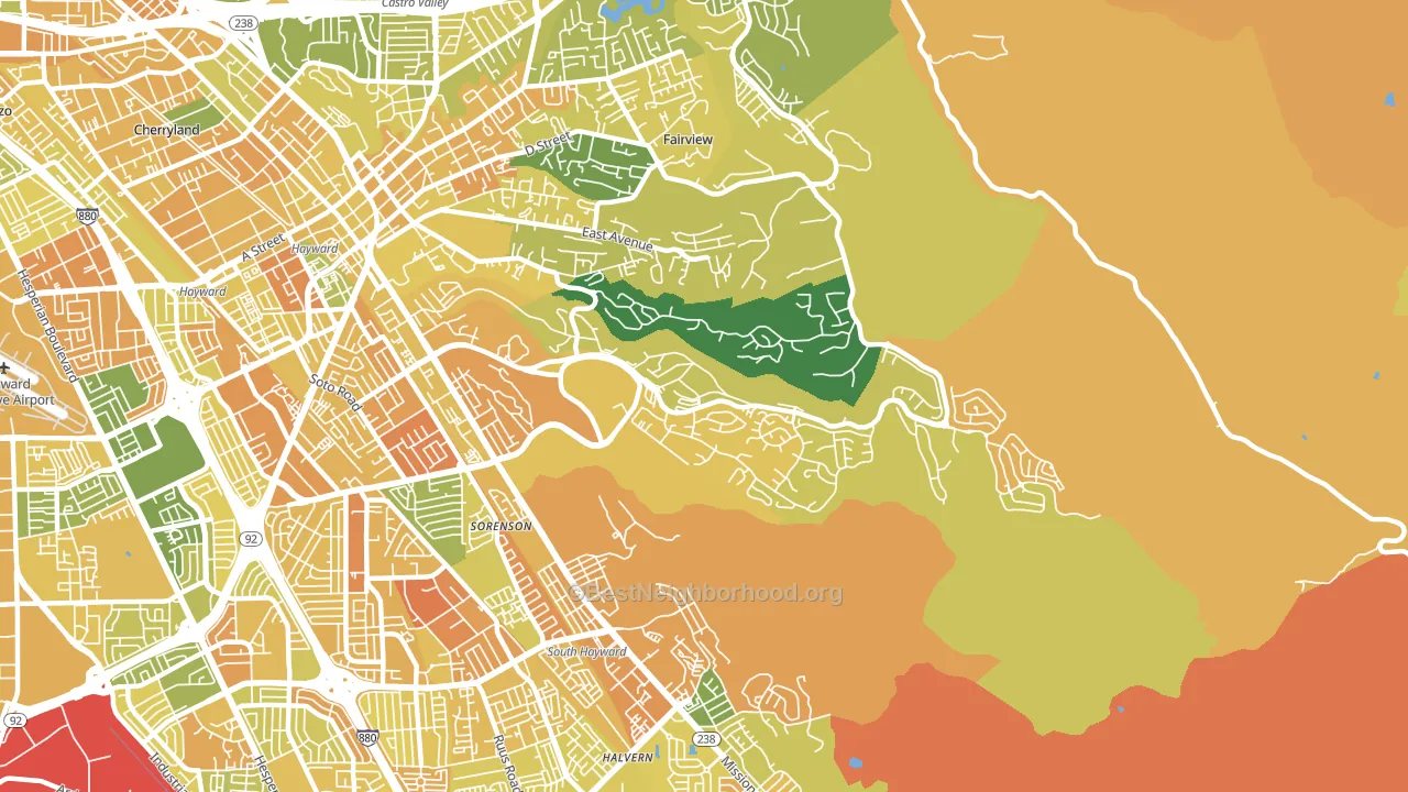 94542, CA block-group voter-turnout map