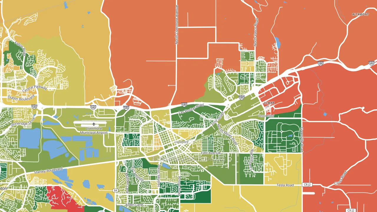 94551, CA block-group voter-turnout map