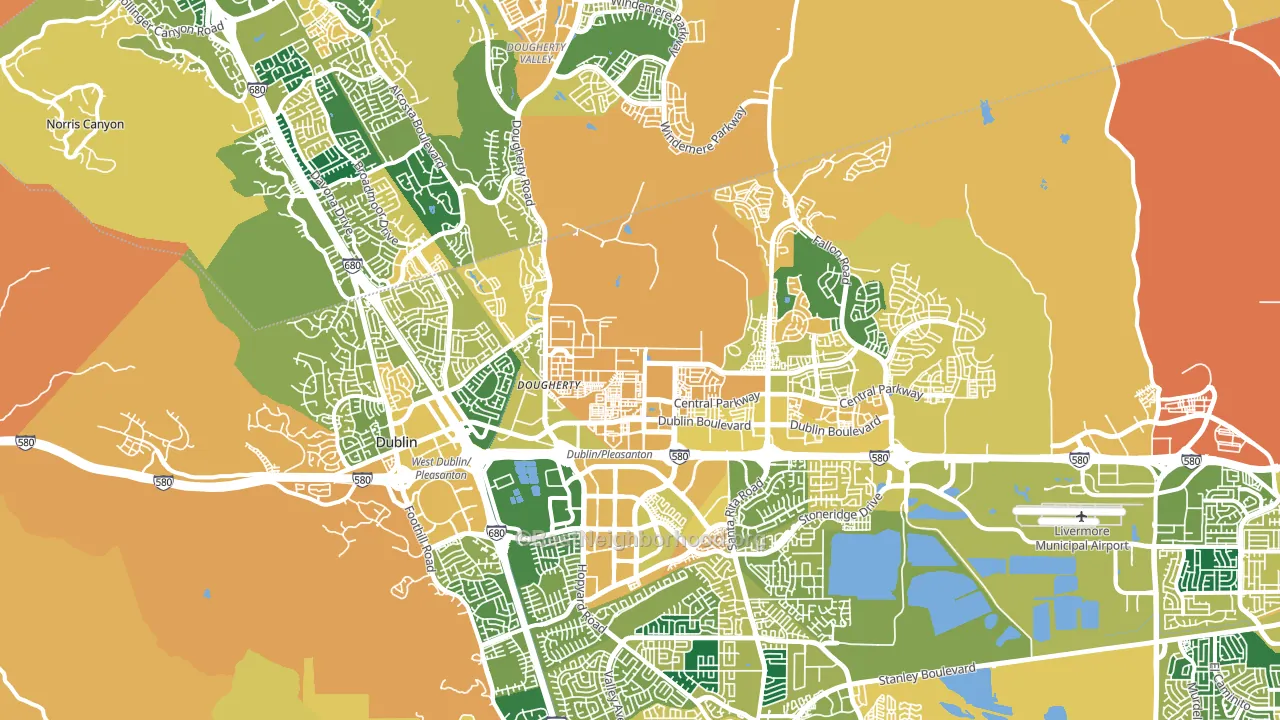 94568, CA block-group voter-turnout map
