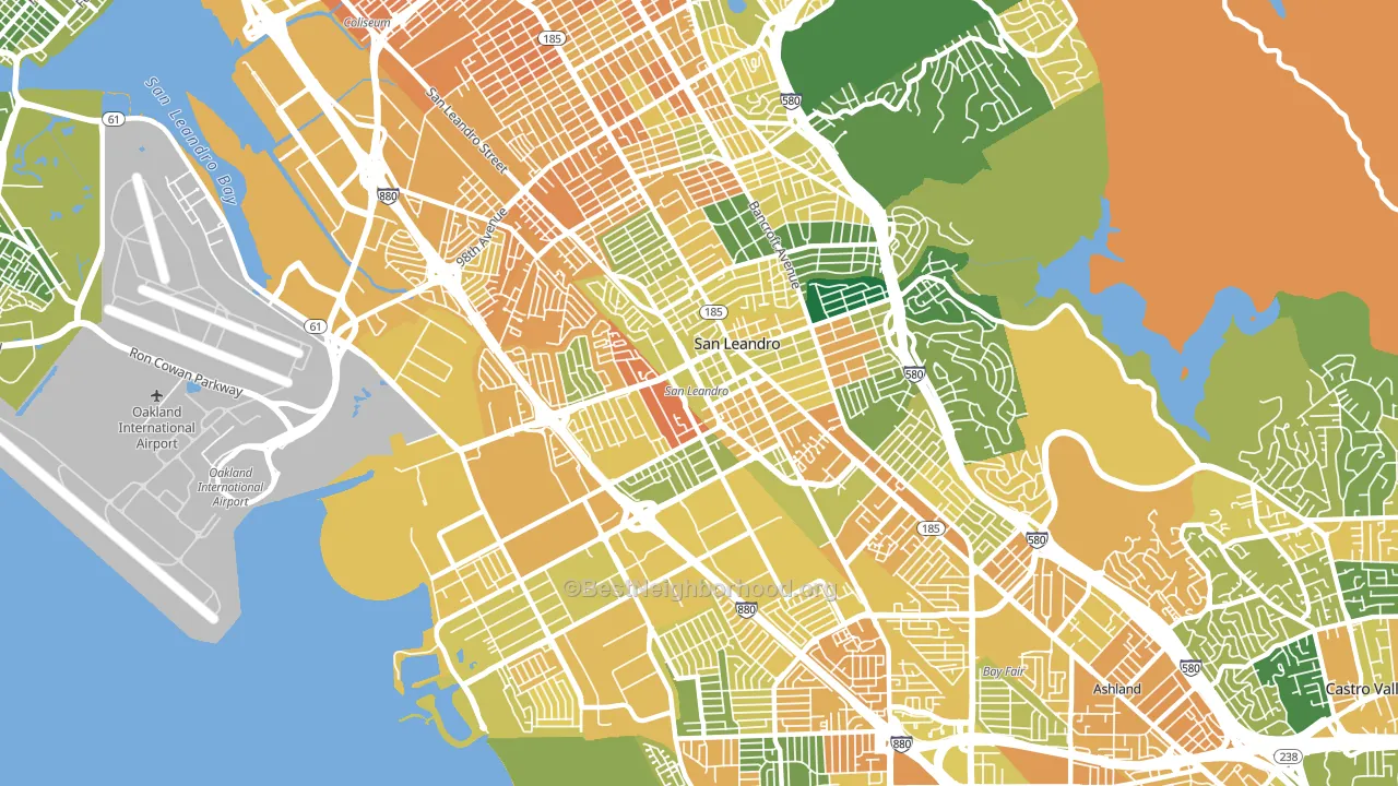 94577, CA block-group voter-turnout map