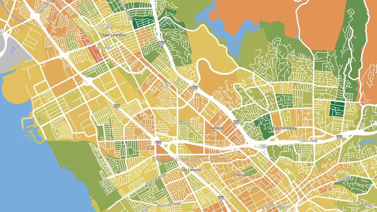 94578, CA block-group voter-turnout map