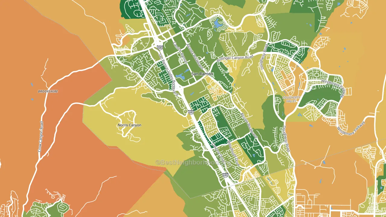 94583, CA block-group voter-turnout map