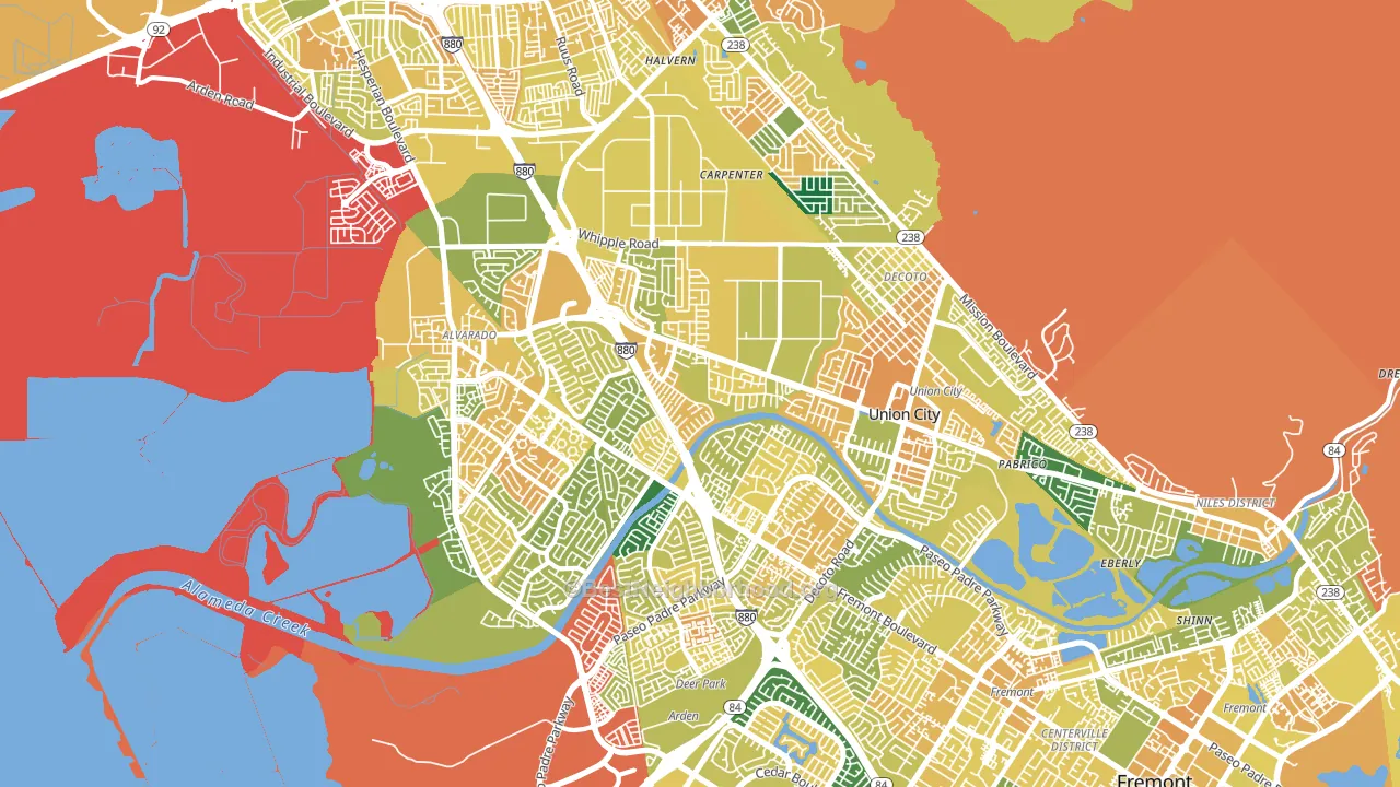 94587, CA block-group voter-turnout map