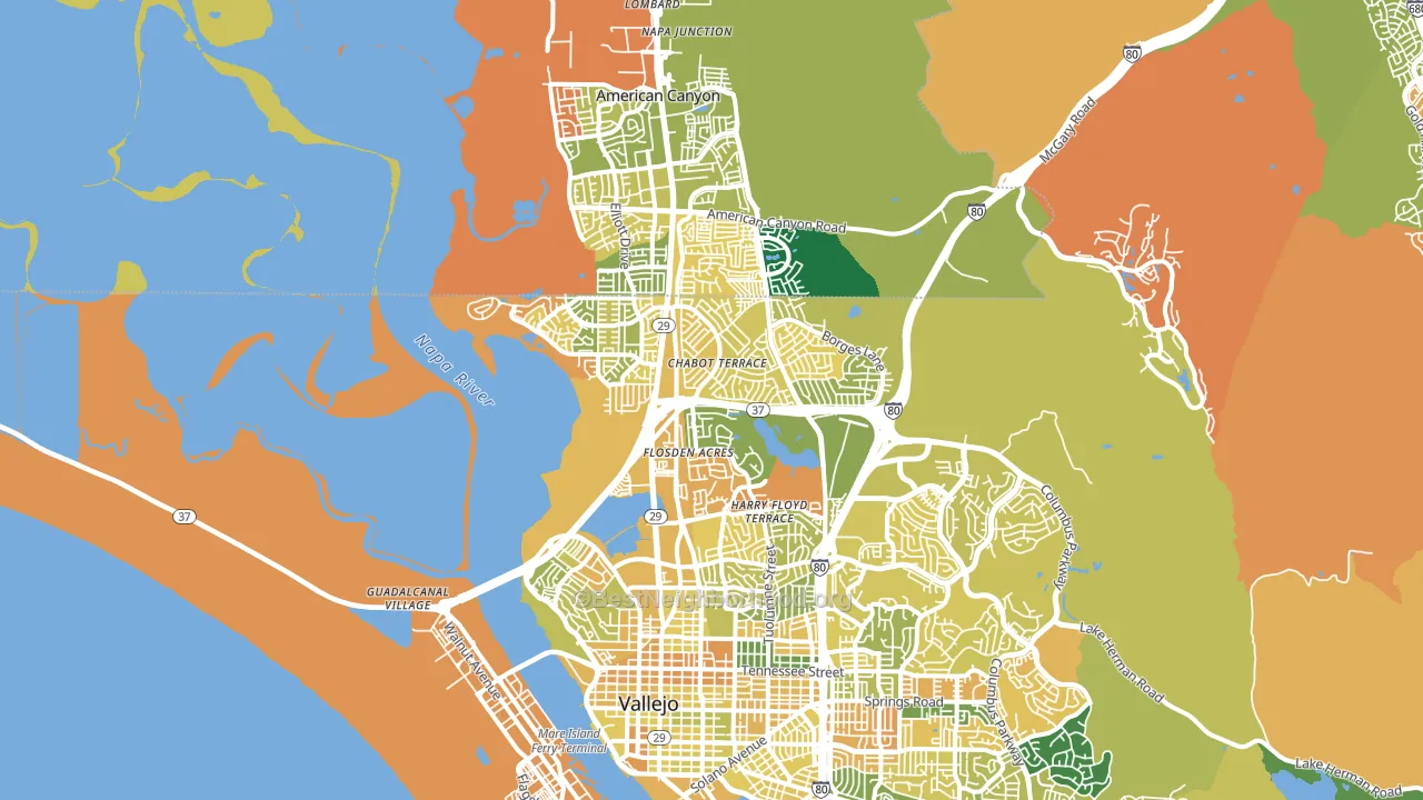 94589, CA block-group voter-turnout map