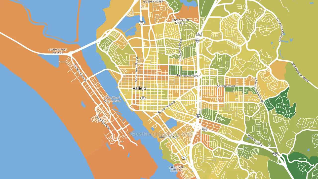 94590, CA block-group voter-turnout map