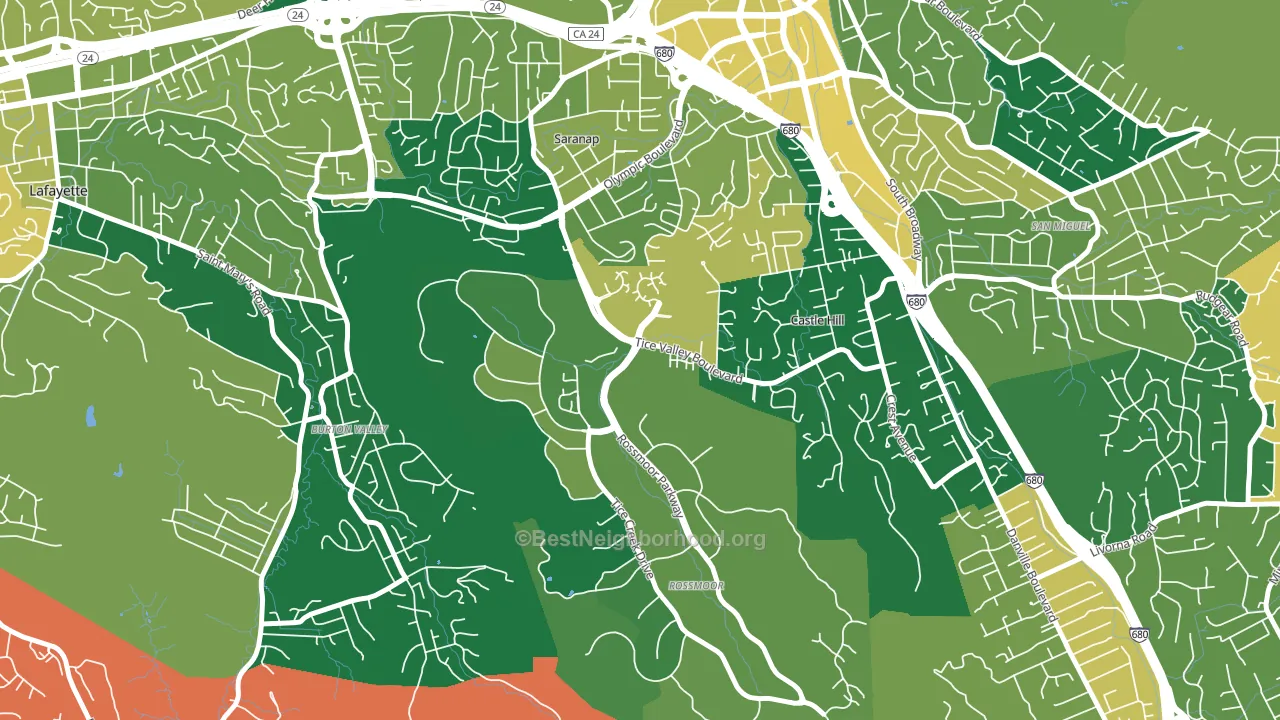 94595, CA block-group voter-turnout map
