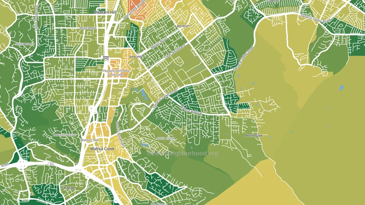 94598, CA block-group voter-turnout map