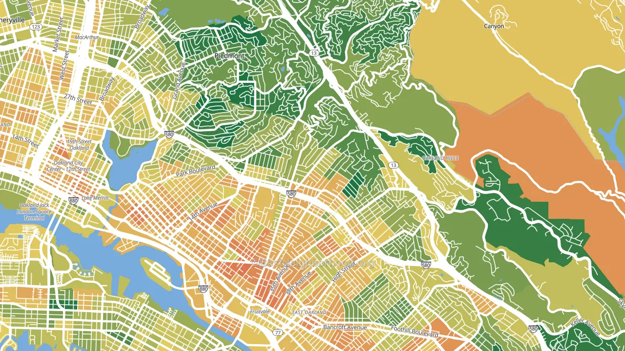 94602, CA block-group voter-turnout map