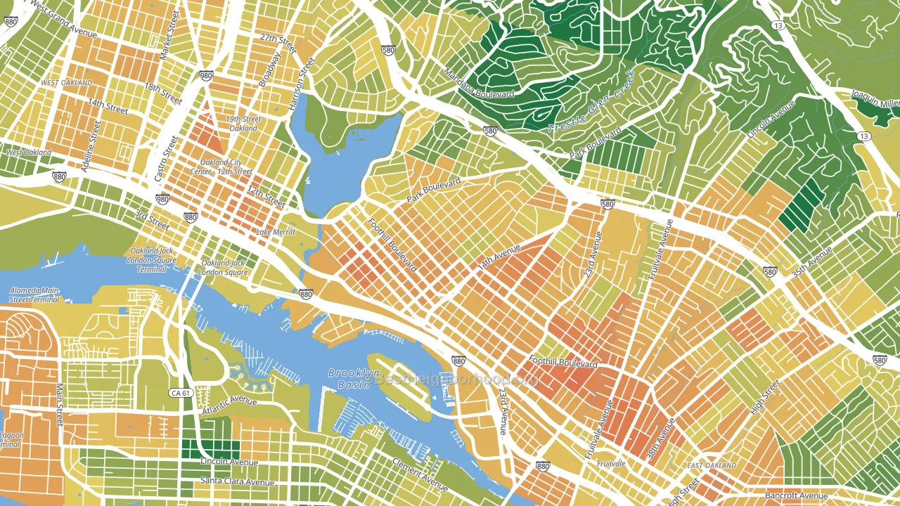 94606, CA block-group voter-turnout map