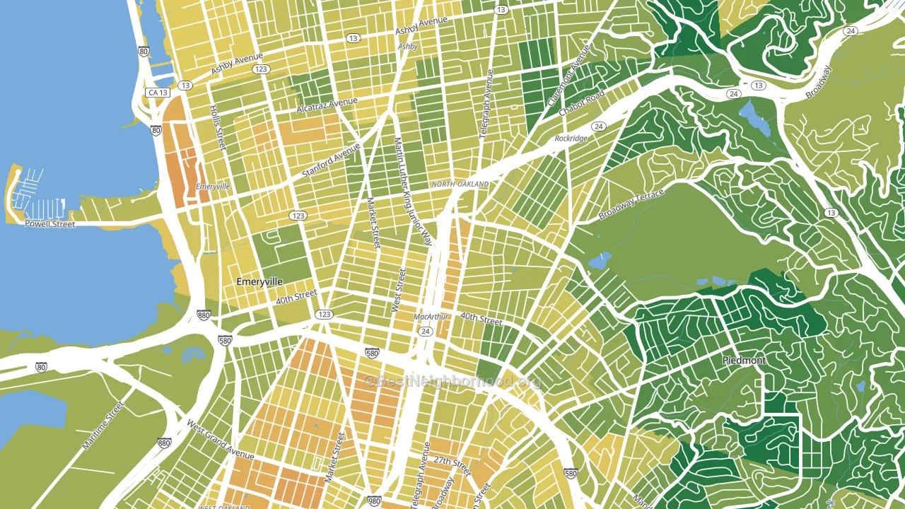 94609, CA block-group voter-turnout map