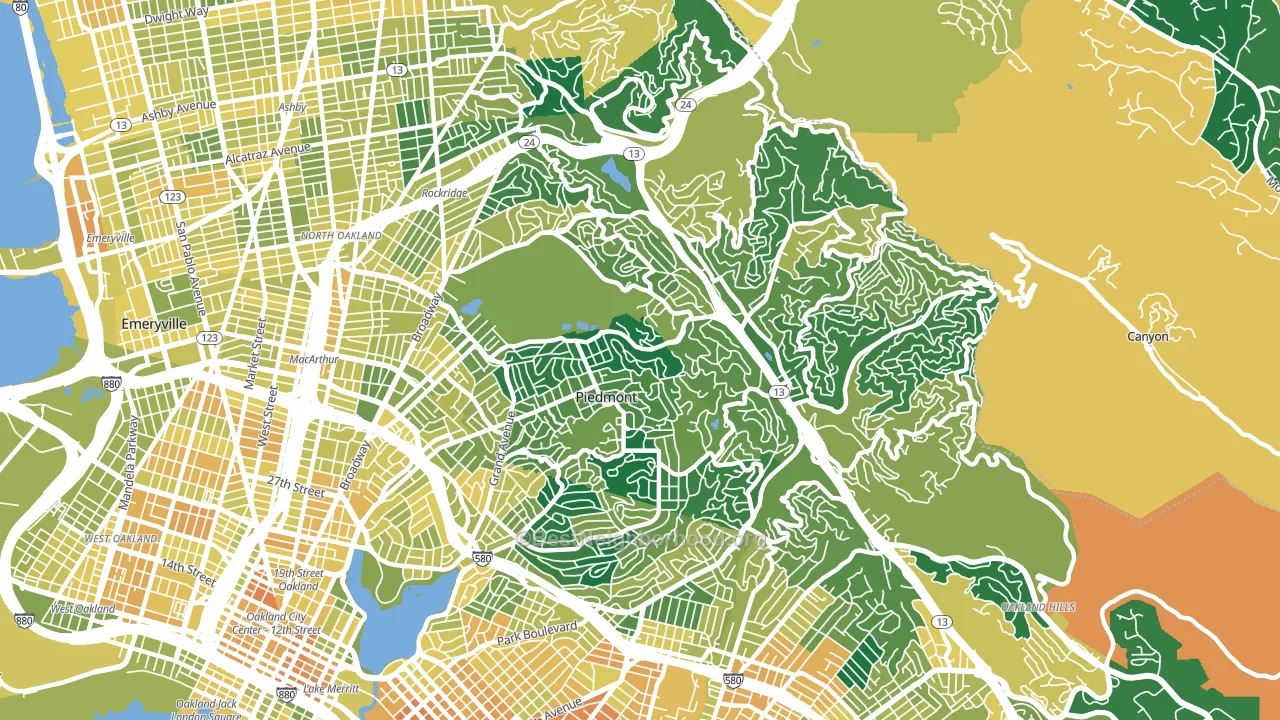94611, CA block-group voter-turnout map
