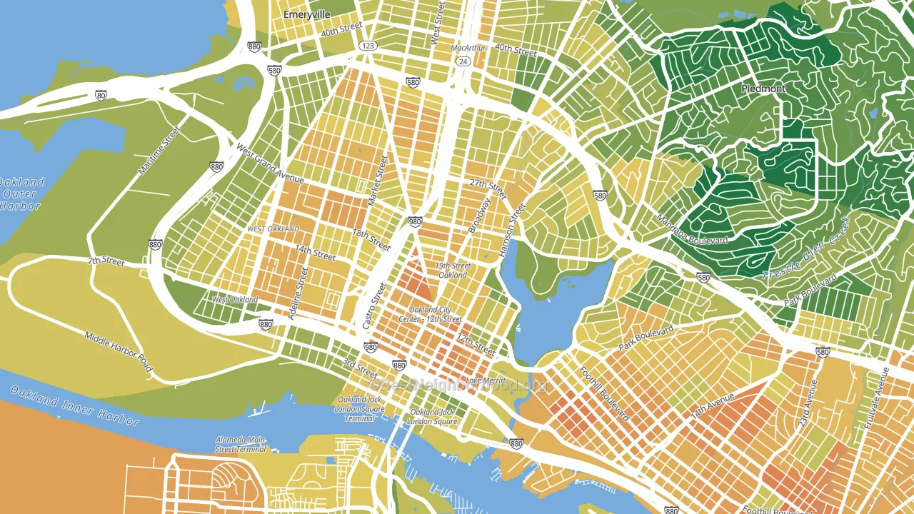94612, CA block-group voter-turnout map