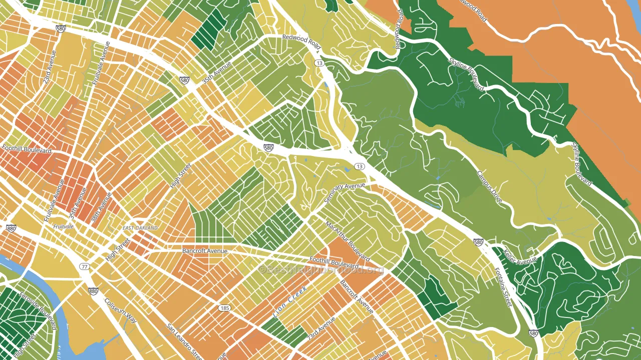 94613, CA block-group voter-turnout map