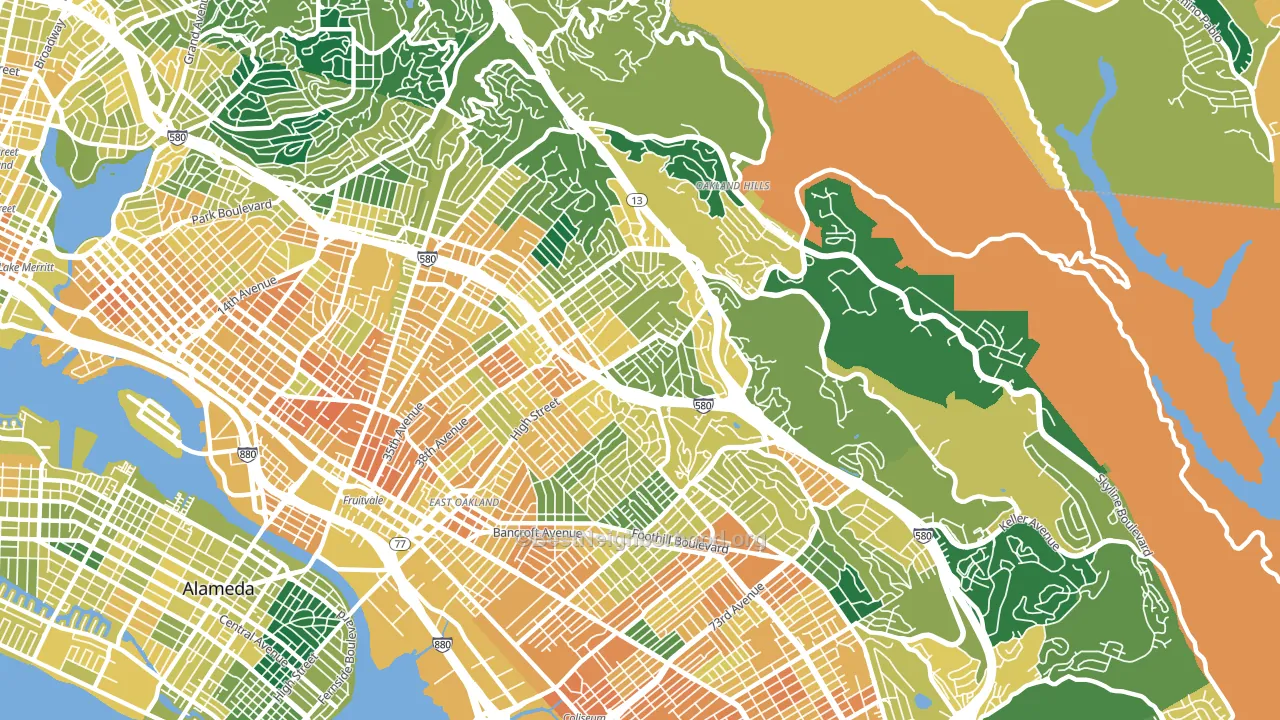 94619, CA block-group voter-turnout map