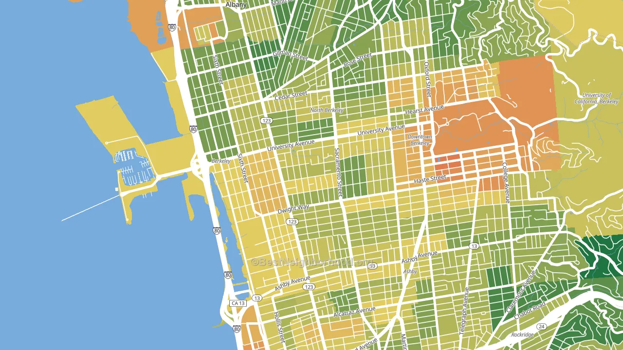 94702, CA block-group voter-turnout map