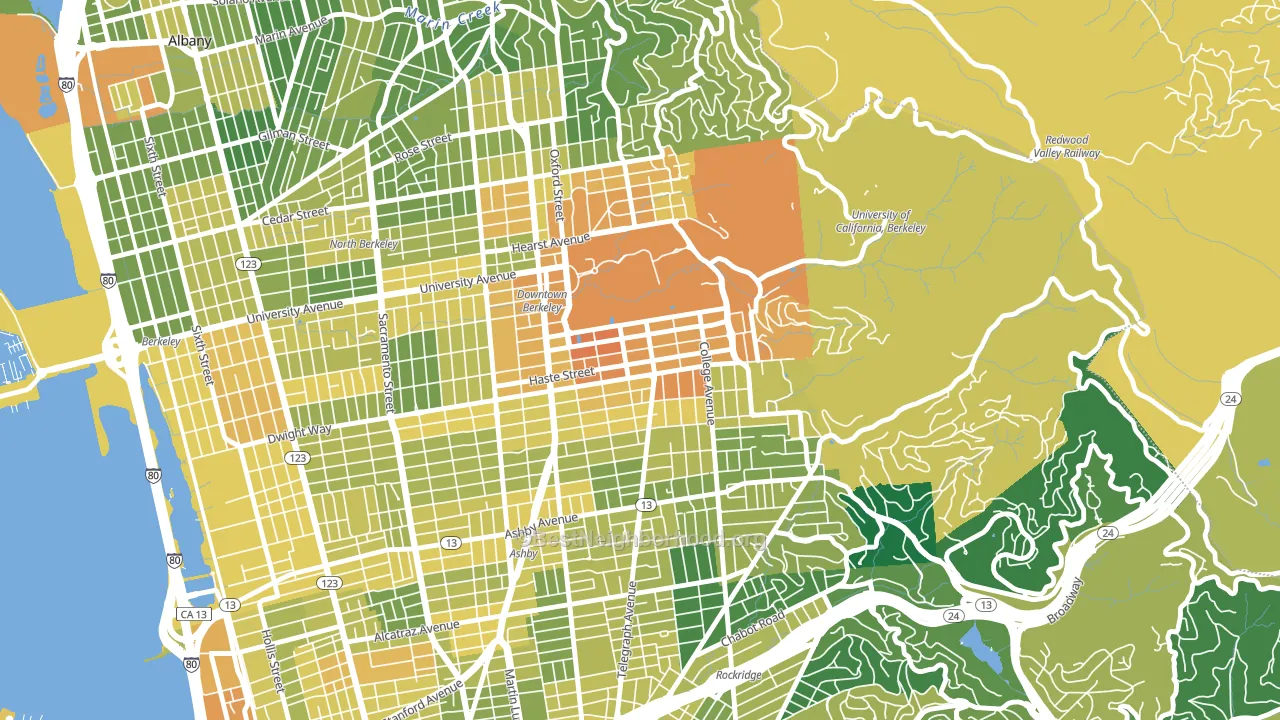 94704, CA block-group voter-turnout map