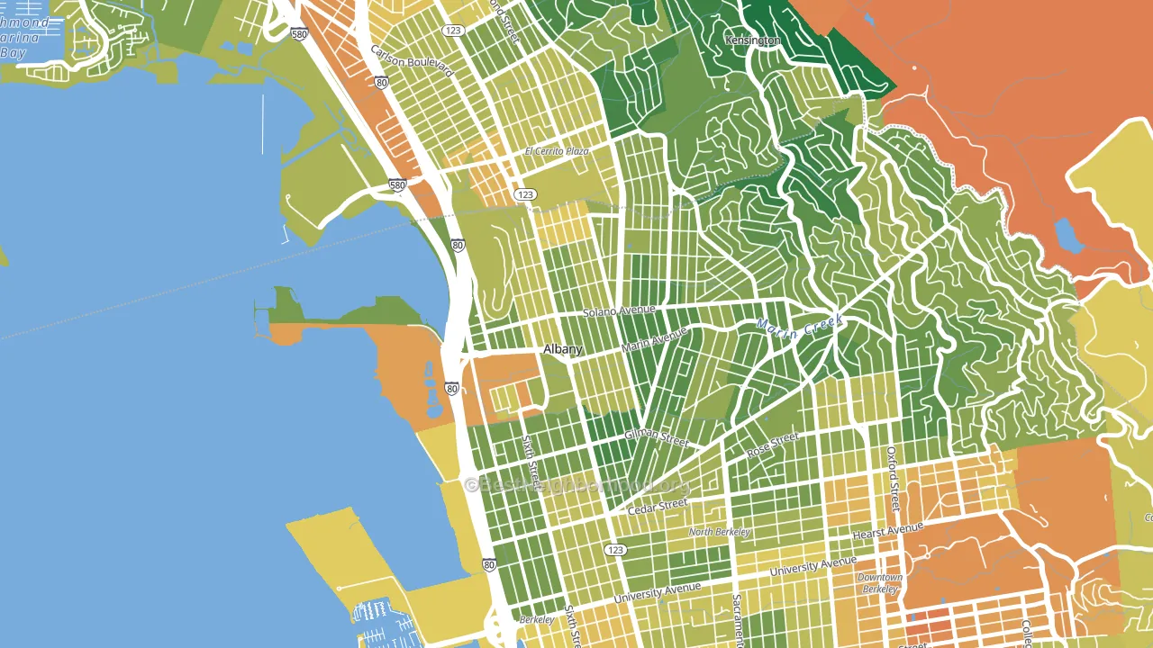 94706, CA block-group voter-turnout map