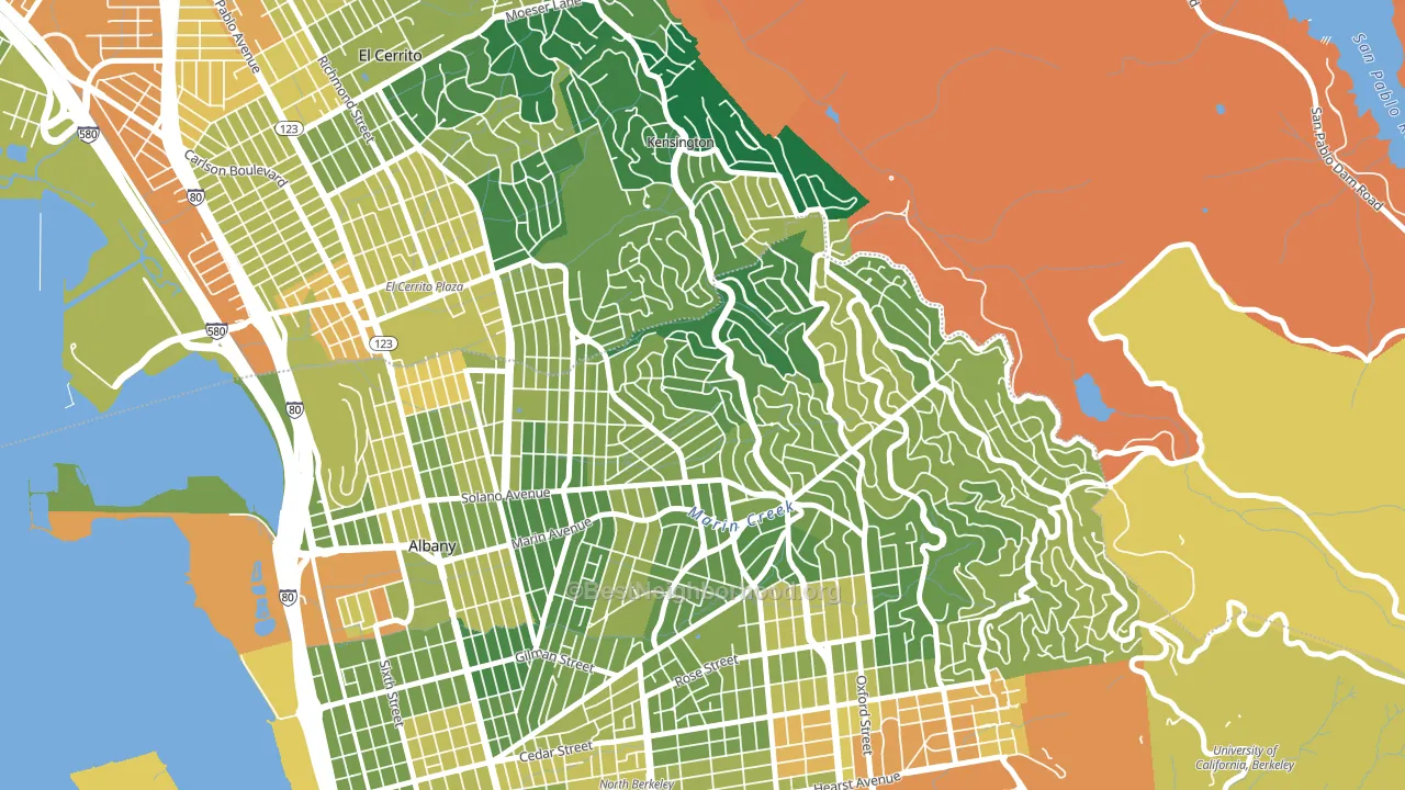 94707, CA block-group voter-turnout map