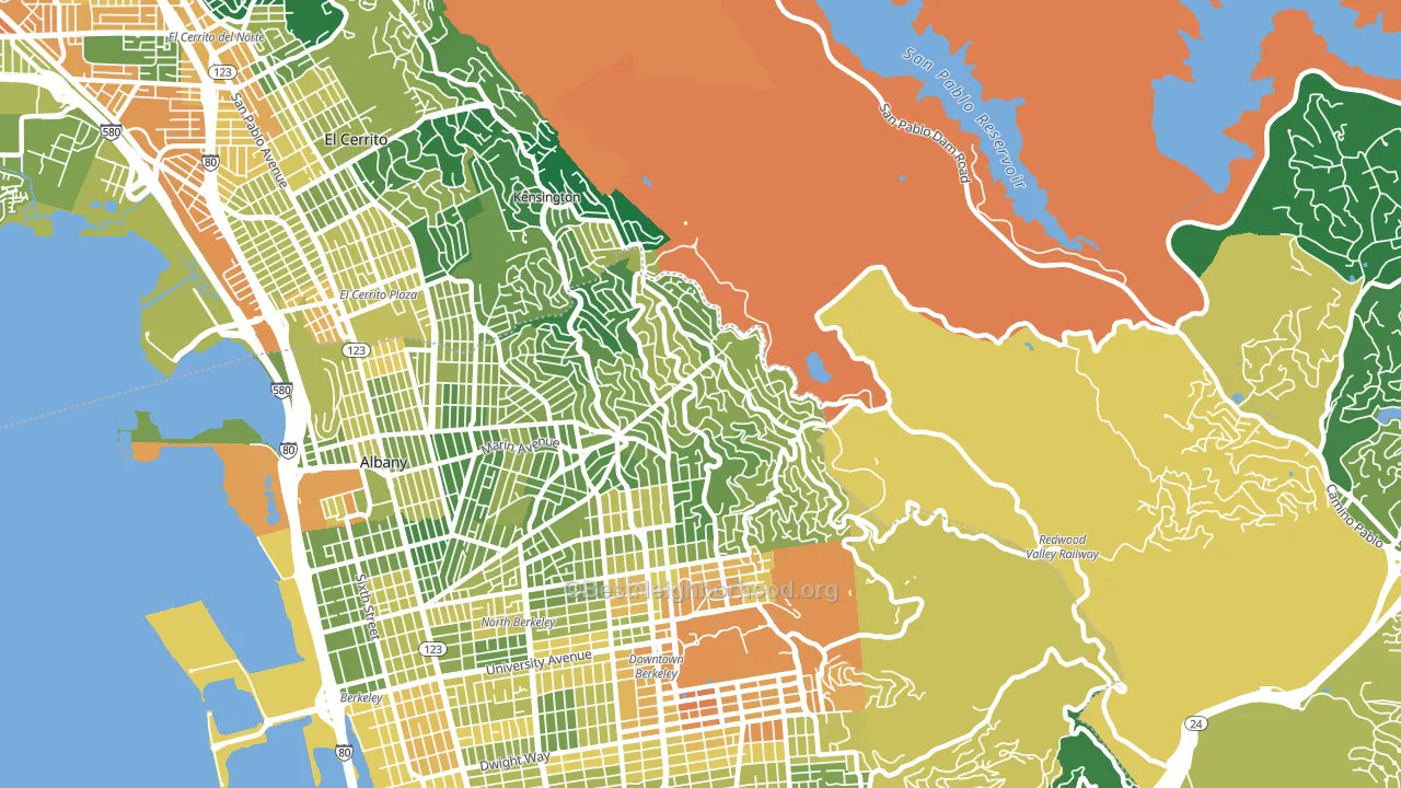 94708, CA block-group voter-turnout map