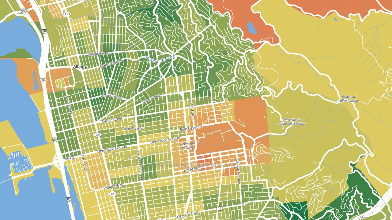 94709, CA block-group voter-turnout map