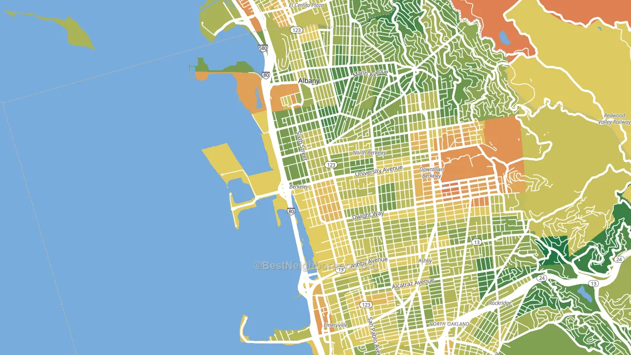 94710, CA block-group voter-turnout map