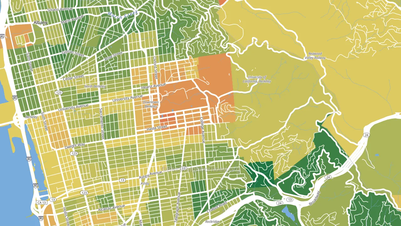94720, CA block-group voter-turnout map