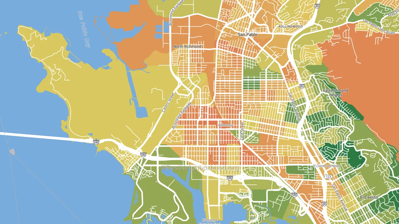 94801, CA block-group voter-turnout map