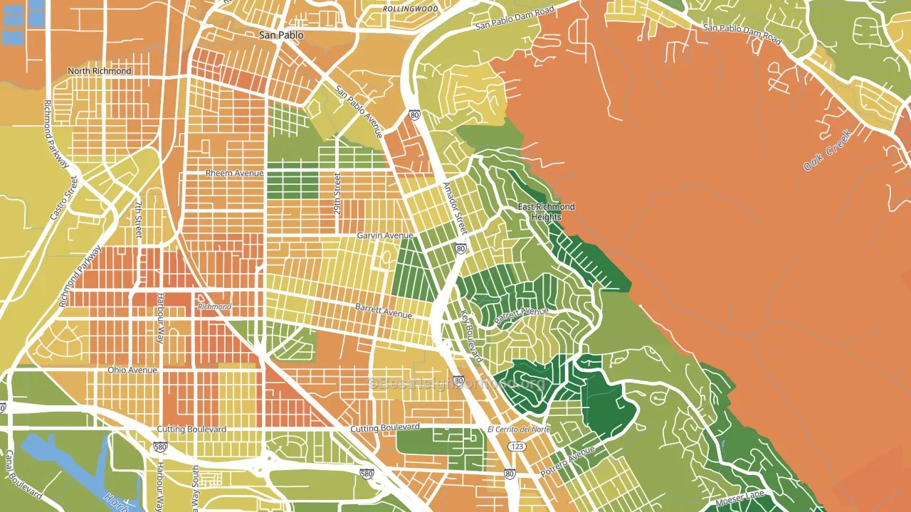 94805, CA block-group voter-turnout map