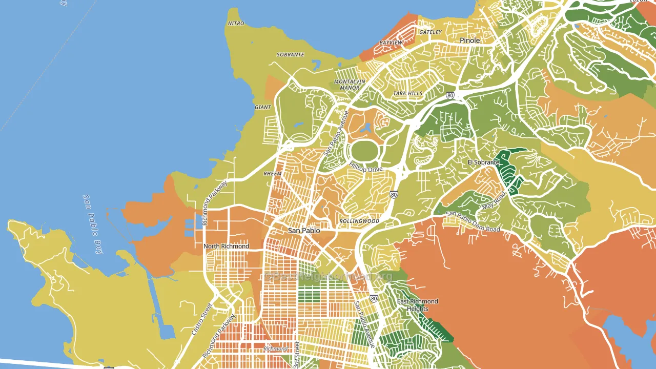 94806, CA block-group voter-turnout map