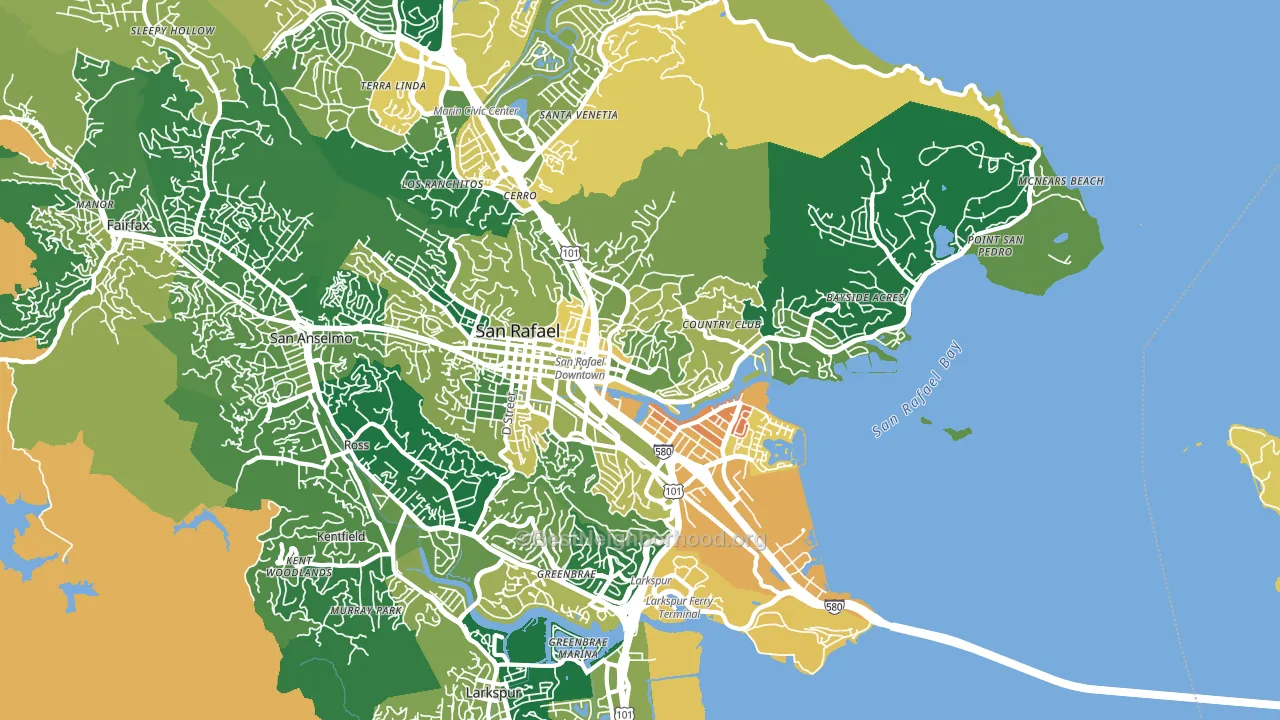 94901, CA block-group voter-turnout map