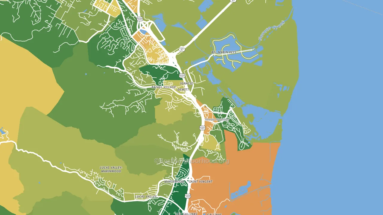 94949, CA block-group voter-turnout map