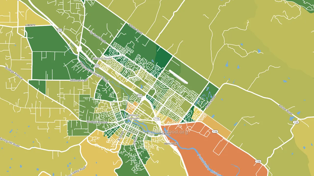 94954, CA block-group voter-turnout map