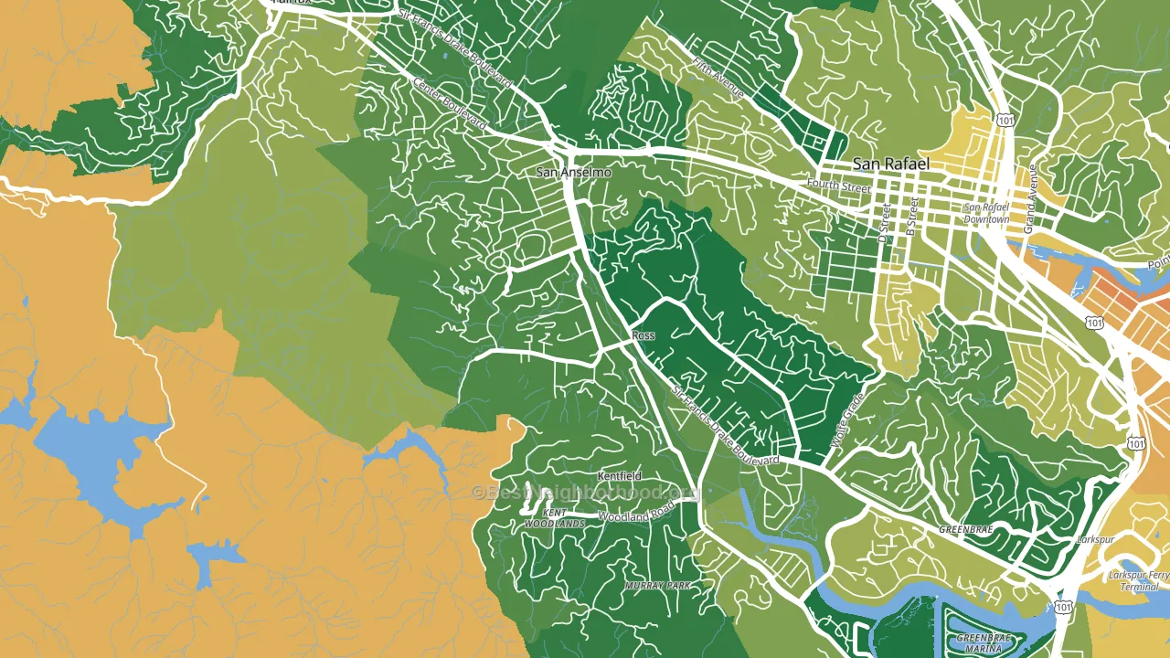 94957, CA block-group voter-turnout map