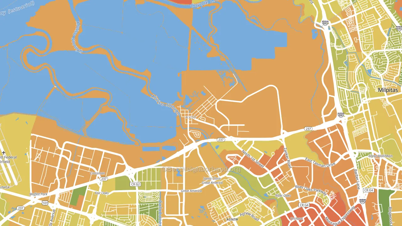 95002, CA block-group voter-turnout map