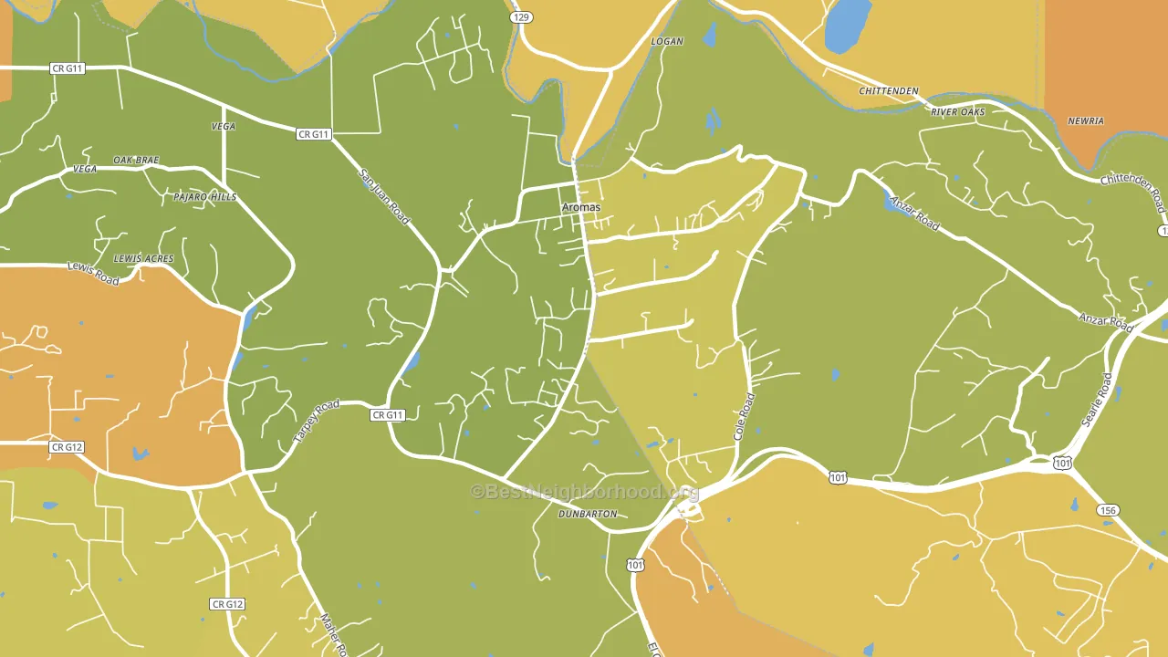95004, CA block-group voter-turnout map