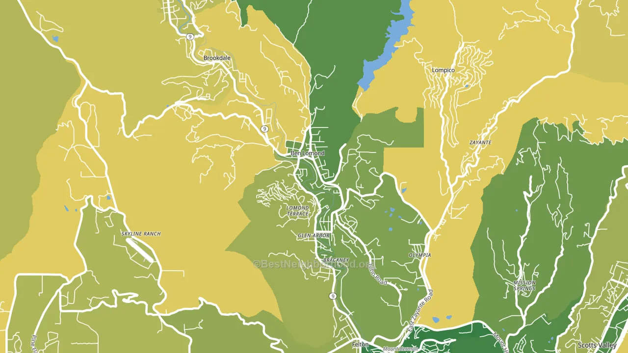 95005, CA block-group voter-turnout map